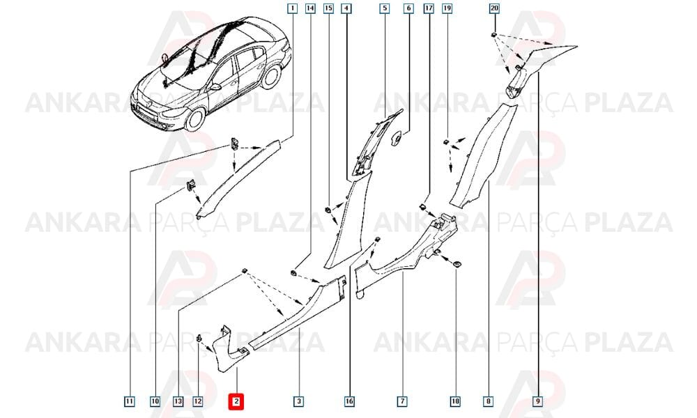Megane 3 Coupe Sağ Ön Direk Kaplaması 768360015R