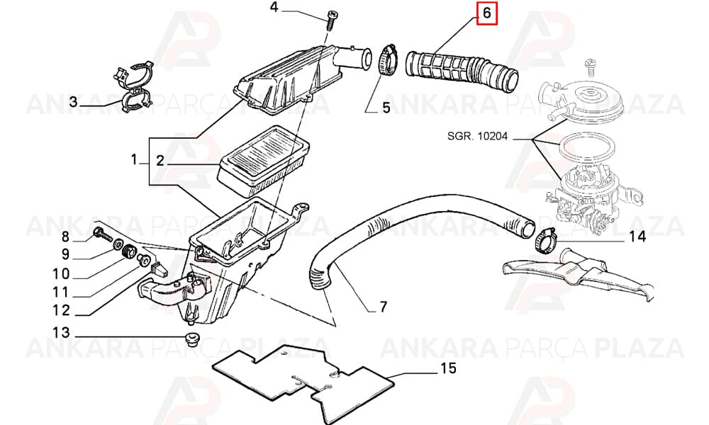 Hava Filtre Hortumu Fiat : Tempra, Tipo 1.6 Sx