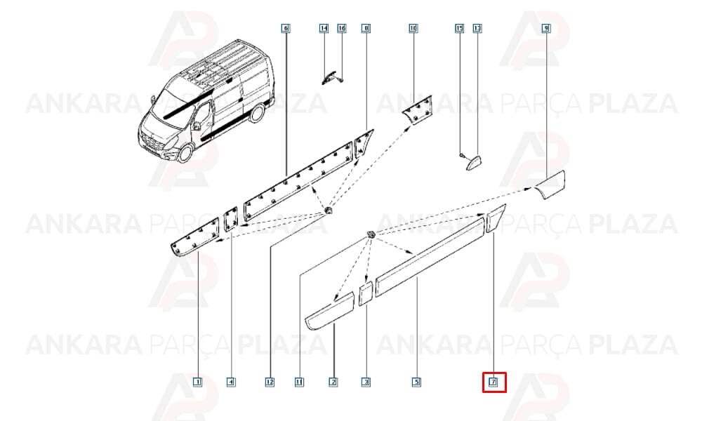 Master 2020 Arka Çamurluk Bandı Ön Sol Sinyal Deliksiz Meydan