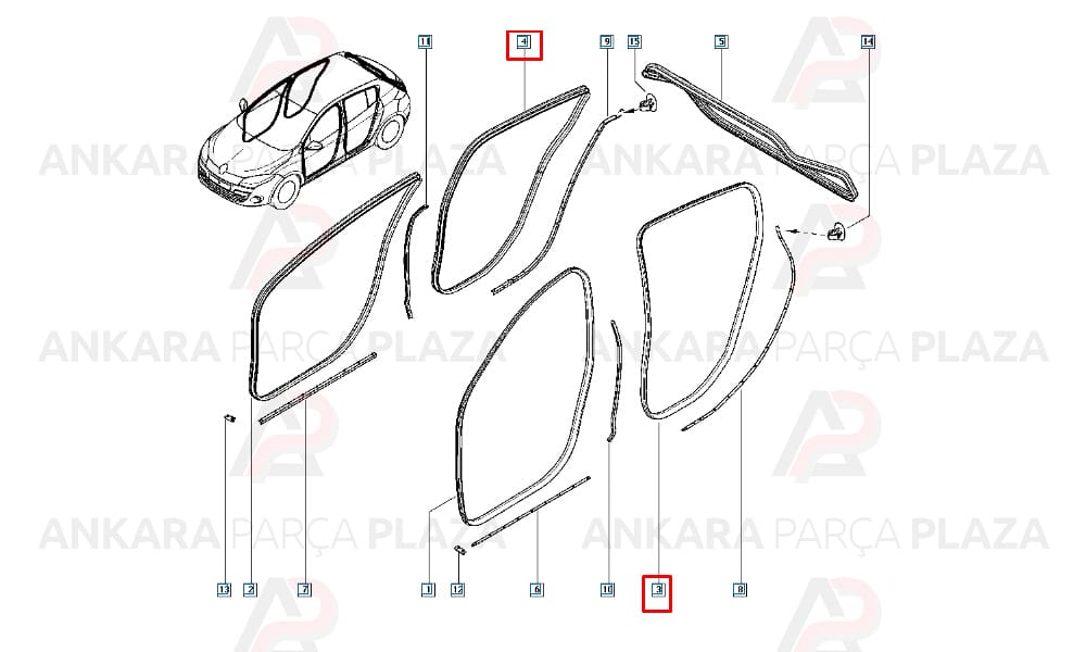 Sol Arka Kapı Fitili Megane 3 769240015R
