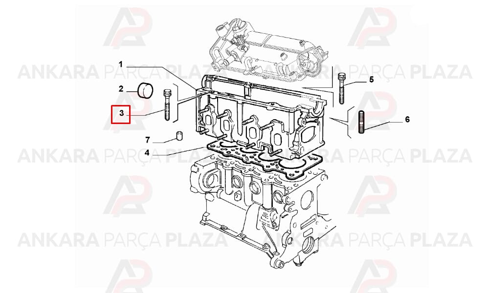 Silindir Kapak Saplaması Doblo Palio Albea Panda Punto 1.2 8V /1.4 8V Fire 5Mm 10 Adet