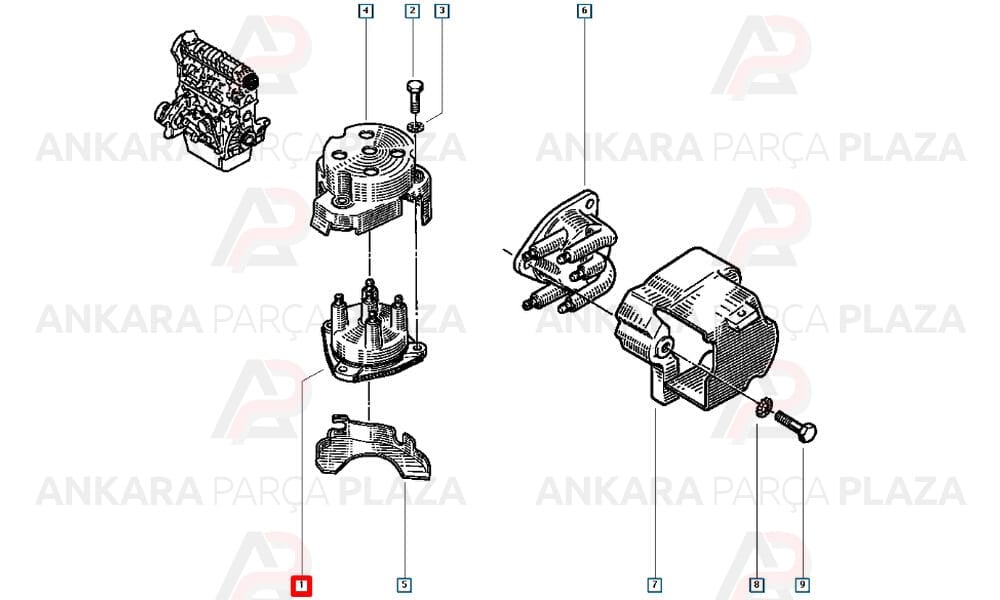 Distribitör Kapağı Tevzi Makaralı Renault R 11 Flash, R 21 Maneger 1700
