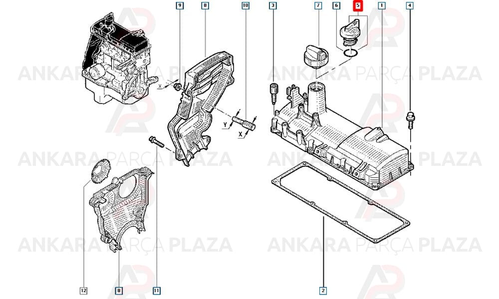 Motor Yağ Kapağı Clio Kango Megane Logan Sandero R19 1.2 - 1.4 - 1.5 - 1.6 - 2.0 D4F - K7M - K7J - K9K - F4R Küçük Tip 8200062947