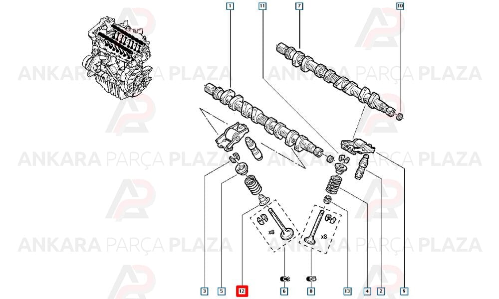 Megane Clio Laguna Dacia Duster Sandero 1.4 - 1.6 - 2.0 16V Subap Lastiği Victor Reinz