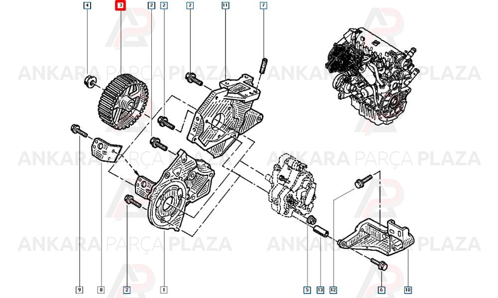 Mazot Pompa Dişlisi Trafic Laguna 1.9 F9Q 7700104018