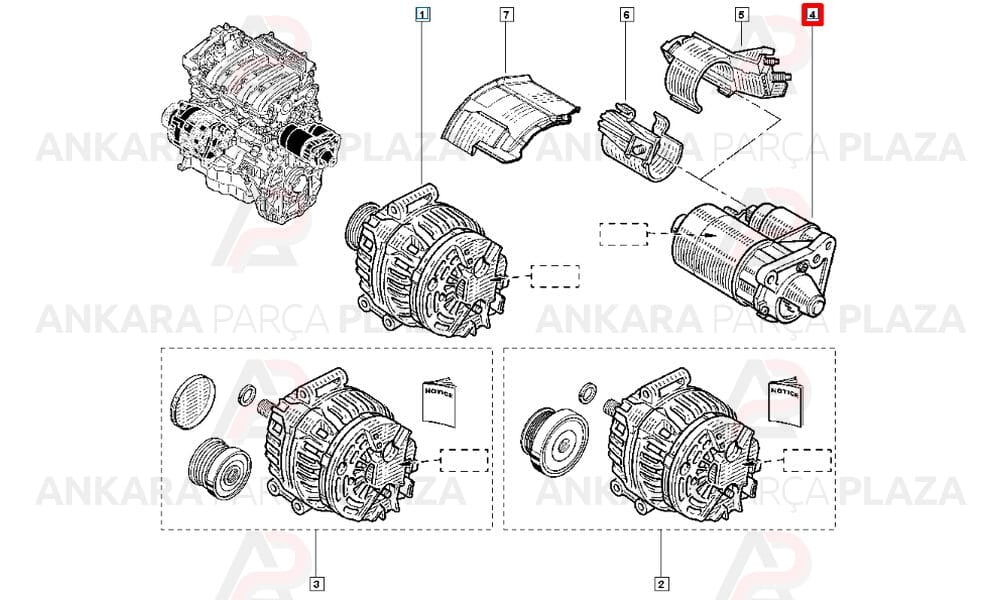 Marş Motoru 8 Dış 0.8Kw Megane, Clio 1.4-1.6 16V, Laguna 1.6 16V
