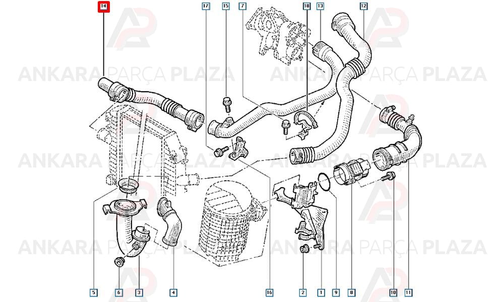 Laguna 99 - 01 Hava Emiş Hortumu 1.6 - 2.0Cc 7700105143