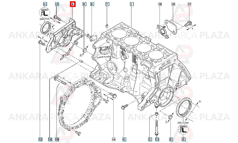 Motor Ön Kapak Megane Clio 1.4 16V 1.6 16V K4M K4J 7700105179