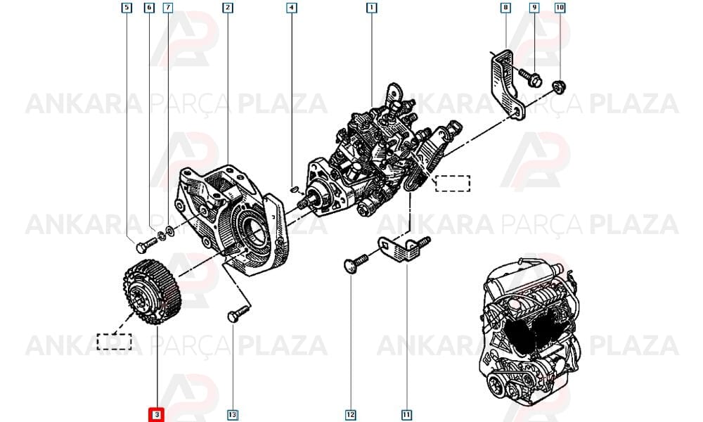 Mazot Pompa Dişlisi Kangoo 1.9 F8Q 7700107114