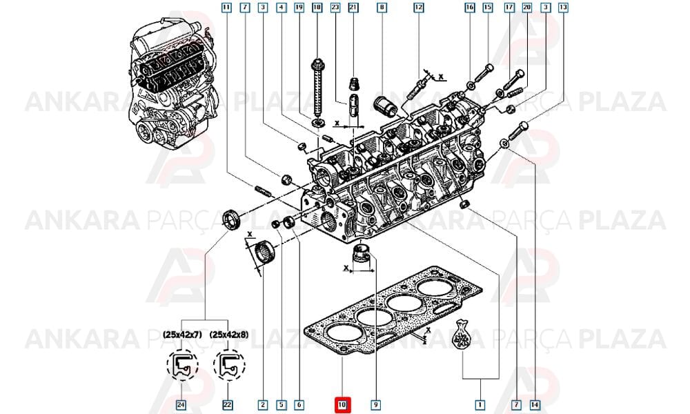 Renault 19 Express Clio Megane 1.9D Silindir Kapak Contası 1.75 Mm Royal