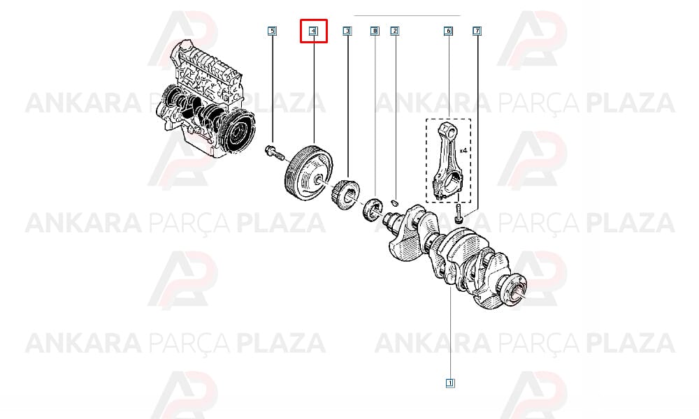 Krank Kasnağı Kit Laguna, Megane 1, Scenic, Espace 2.0 8V F3R