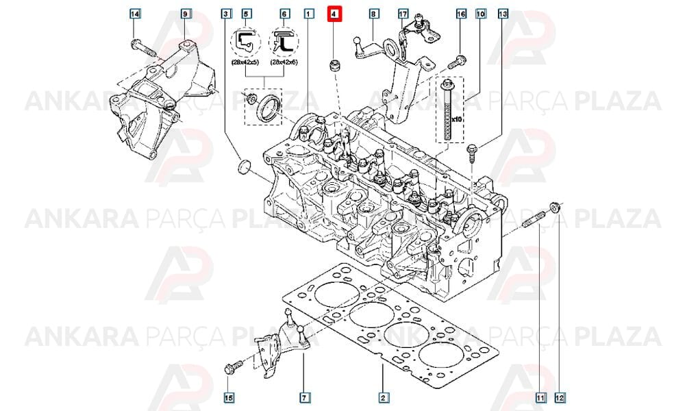 Captur Clio Kangoo Megane 2 Logan 1.5D Subap Lastiği 8 Adet 6Mm Oto Conta