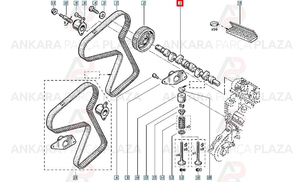Trafic Megane Laguna 1.9 Eksantrik Mili 7700110556