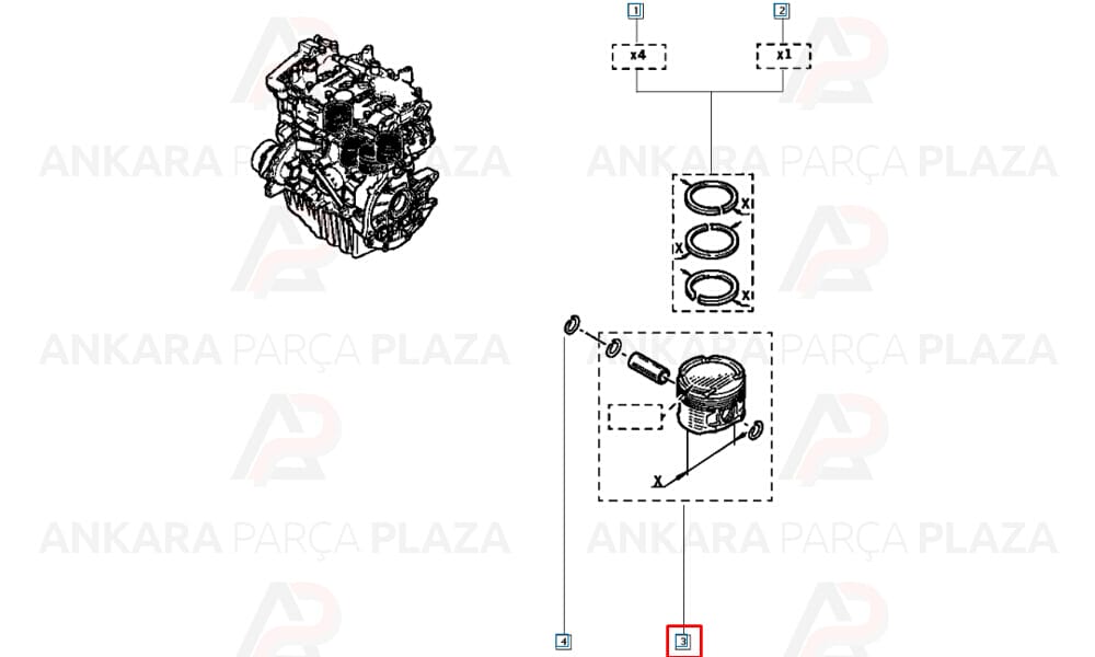 Laguna Megane Scenic 2.0 16V Silindir Onarım Seti (Piston, Segman) 0.50 82.70Mm Yenmak