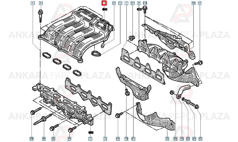 Laguna Megane Scenic 2.0 16V Emme Manifoldu F4P 7700111794