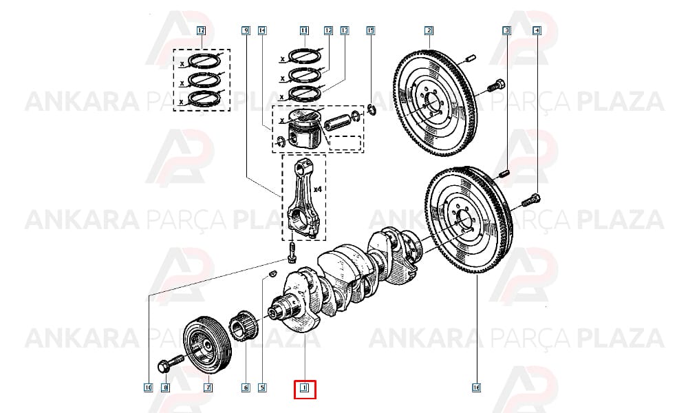 Krank Mili Renault 19 / Expres > 1900 Motor Dizel F8Q