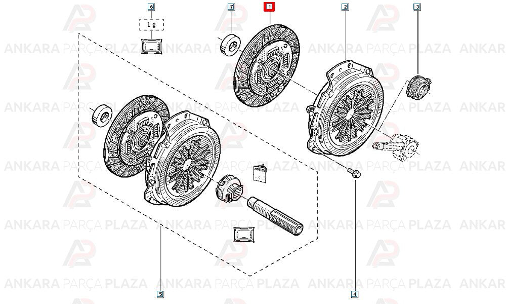 Renault R 11 Flash, R 19, R 21 Manager 1700 F2N Debriyaj Balata Mapa