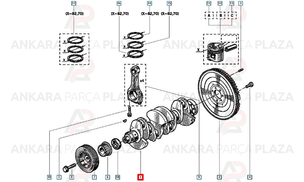Krank Megane 1 Laguna 1 2.0 16V F4P F4R 7700113211