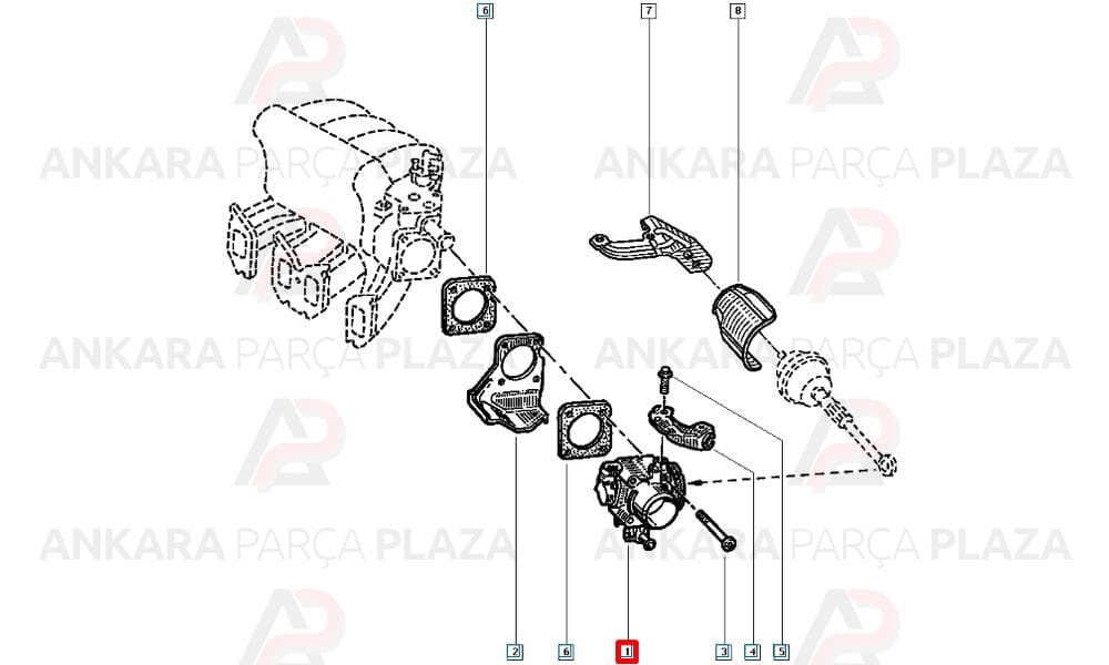 Megane Laguna 2.0 8V 1.8 8V F3R F3P Kelebek Gövdesi Gaz Kelebeği 7700113290