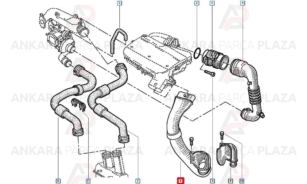 Hava Filtre Borusu Megane Scenic 1.9 7700115820 7701047615