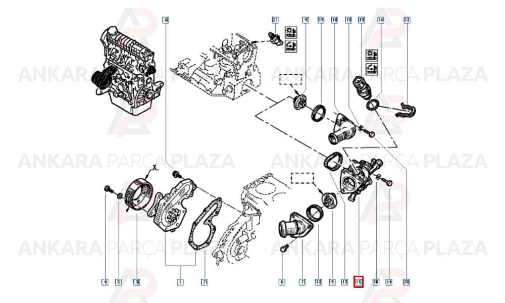 Laguna Megane 2.0 8V Termostat Orijinal 7700116078