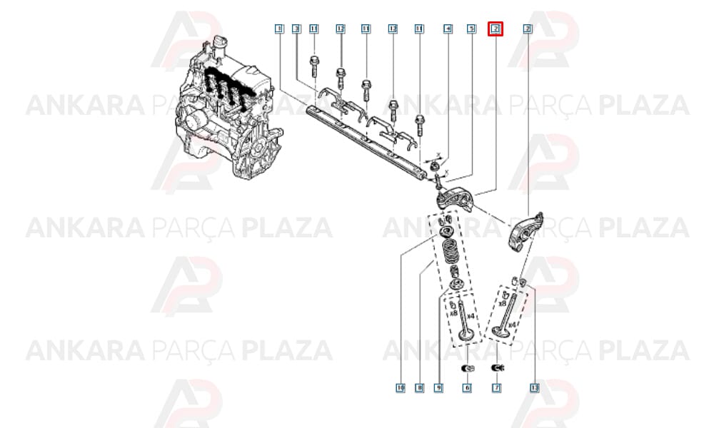Renault 19 Clio Express Pick-Up 1.4 8V Subap Horozu Orijinal 7700273618