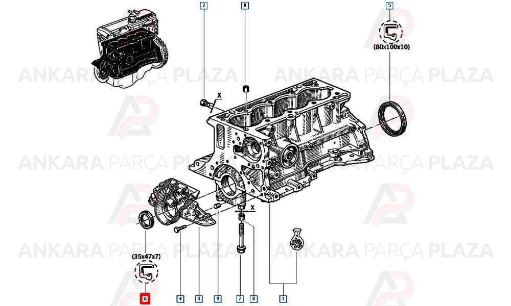 Krank Keçesi Ön Renault Megane 2 1.5 Dcı 35X47X6