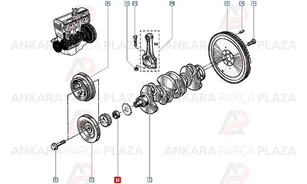 Krank Dişlisi Renault 19 Megane Clio 1Ç4 8V 1.6 8V K7M K7J