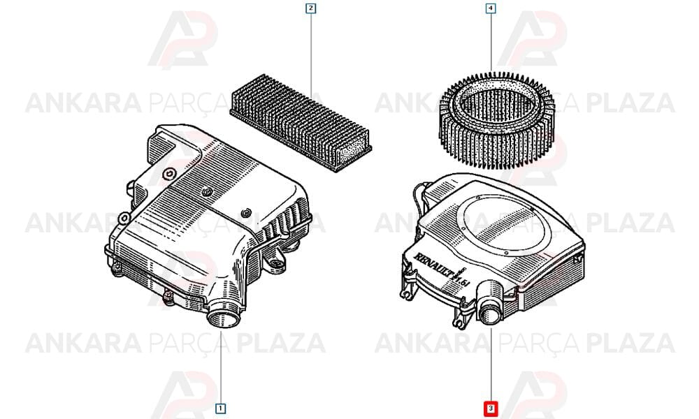 Hava Filtre Kabı Kazanı Clio 1.6 8V K7M 7700274106