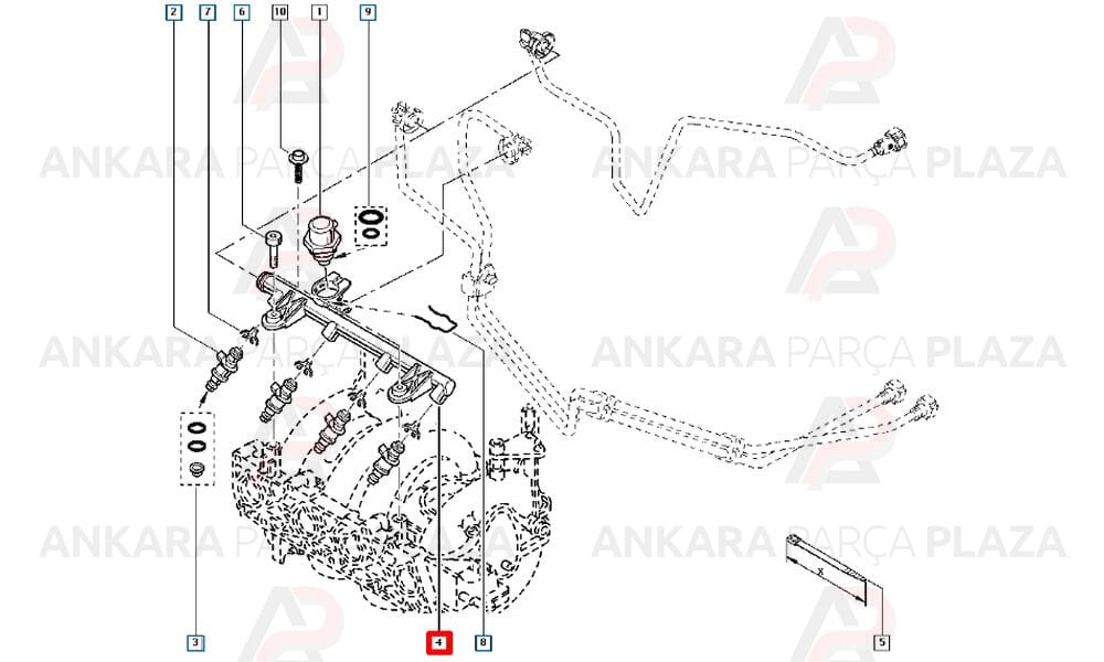 Clio Kanoo Megane 1.4 8V Enjektör Borusu K7J 7700274294
