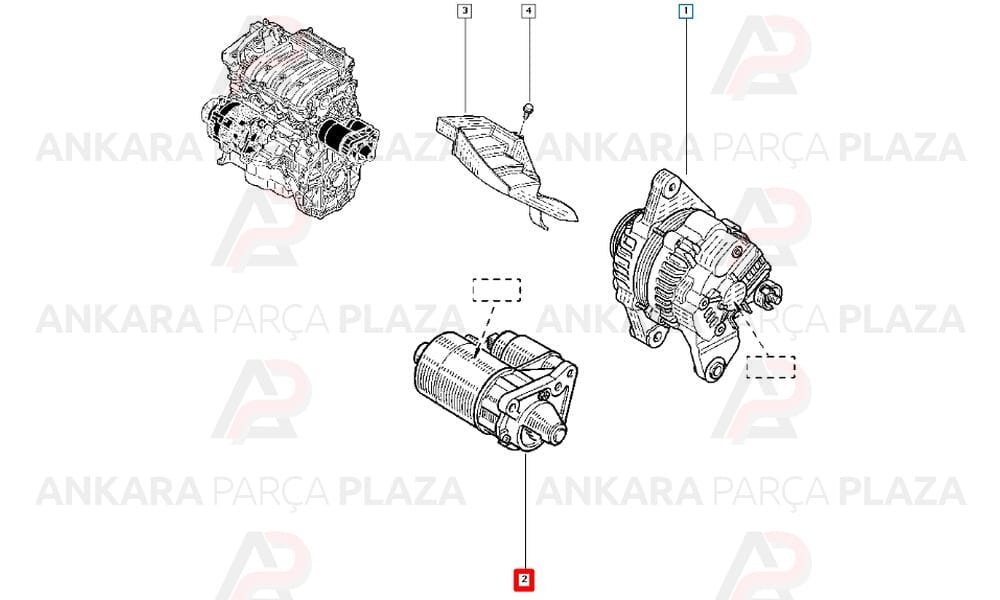 Marş Motoru Megane 1 Clio 2 Dacia Logan -> 1.4 - 1.6