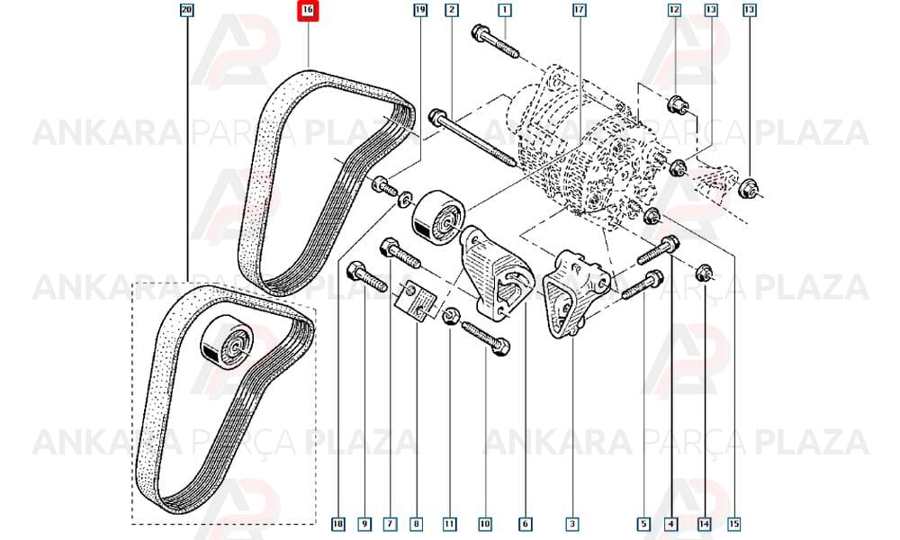 Renault Master Kanallı V Kayışı 6Pk860 Aba