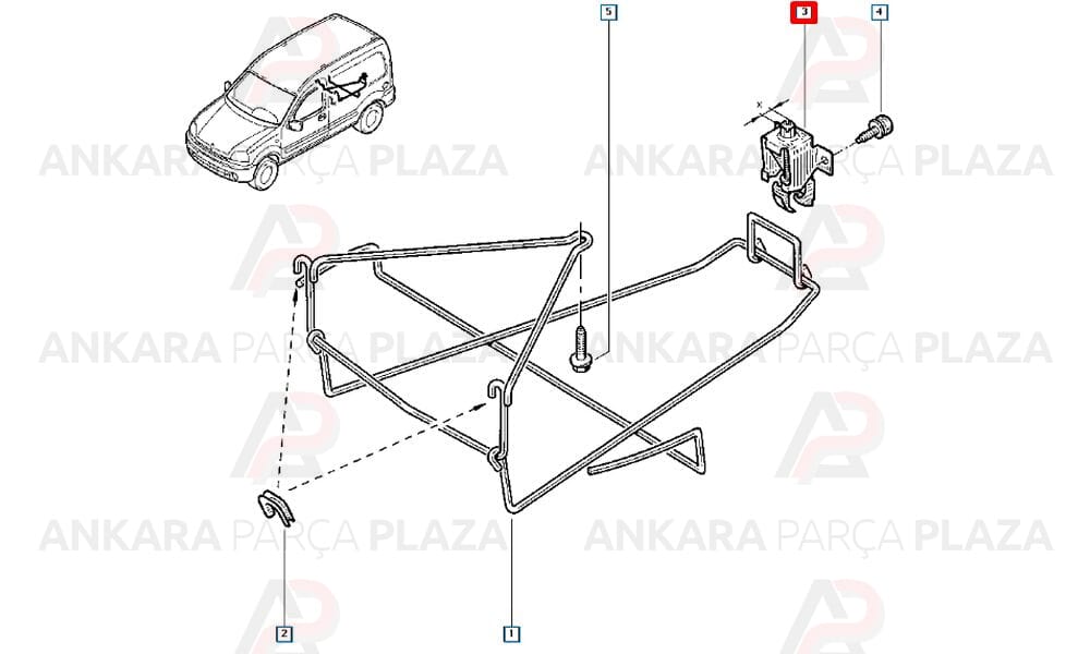 Kangoo 1 2 Stepne Kilidi Orijinal 7700303462