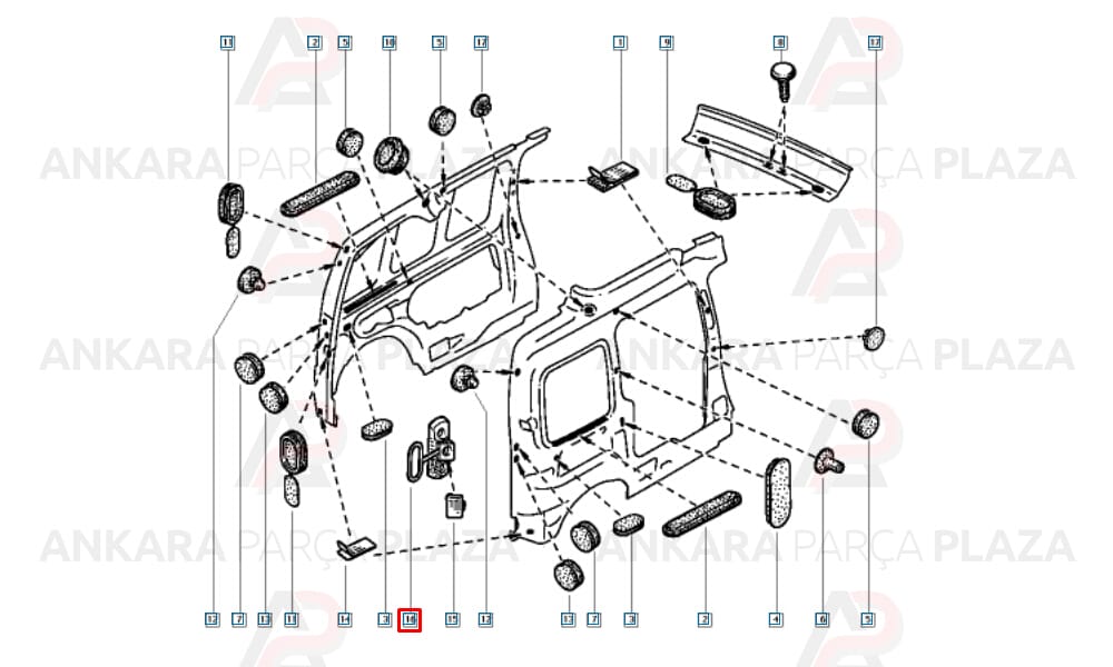 Kapı Menteşesi Kangoo 7700303749