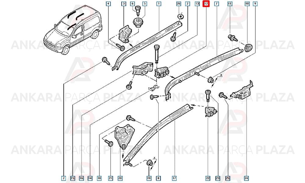 Kangoo Sürgülü Kapı Ray Makarası Orta Orijinal 7700308222