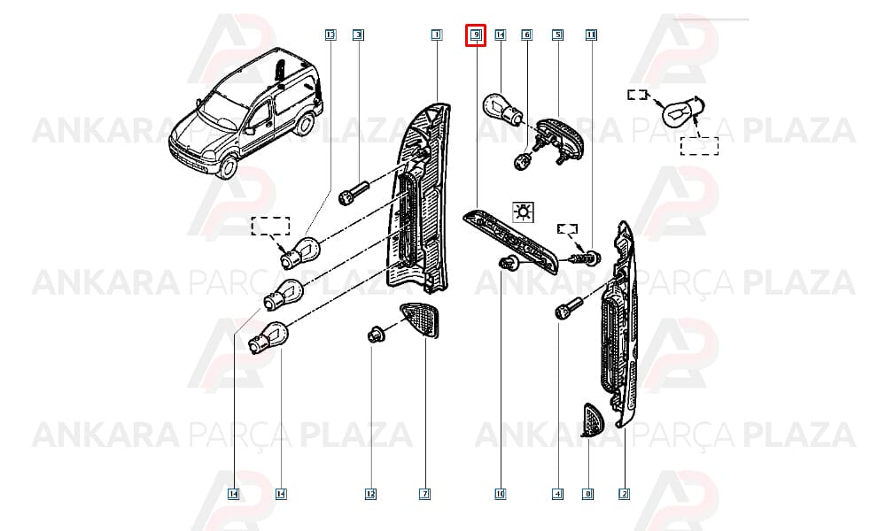 Plaka Lambası Kangoo 2