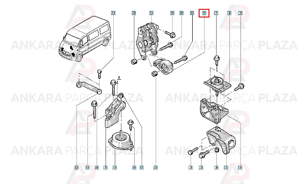 Motor Takozu Arka Renault : Master 1 2.5D S8U