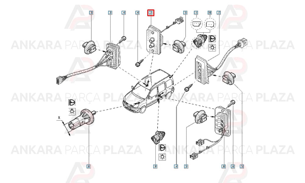Sürgülü Kapı Kontaktörü Swici Kangoo 7700308812