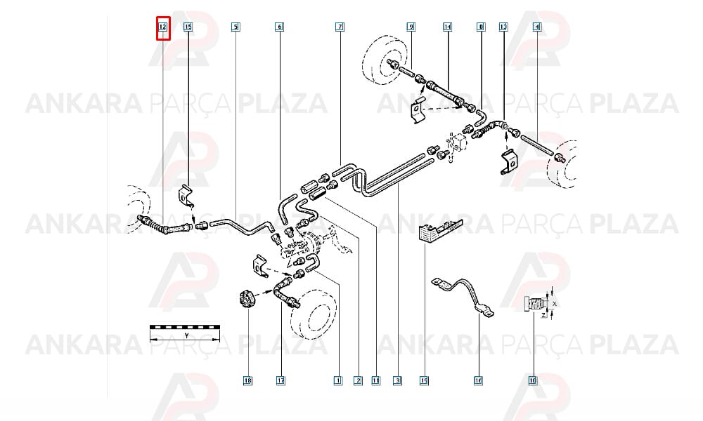 Kangoo Ön Fren Hortumu 2001 - 2009 arası 7700310117