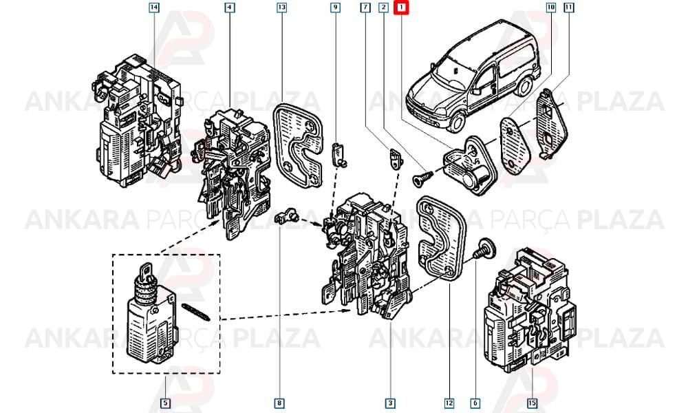 Renault Master 97 - 03 Kapı Kilit Karşılığı Plastikli 7700310536