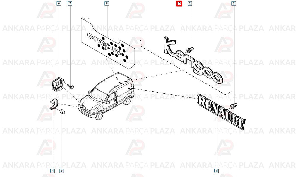 Kangoo Bagaj Yazısı - Kangoo - Mtj