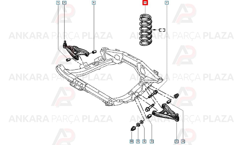 Helezon Yayı Ön Kangoo 2 1.9 F8Q 1998 - 2008