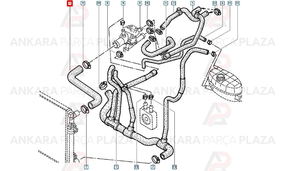 Radyatör Üst Hortumu Renault : Trafic 2 1.9Dci F9Q