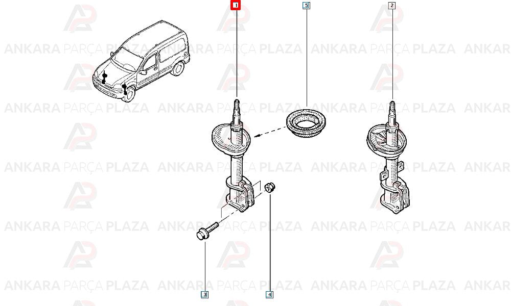 Ön Amortisör Kangoo 1998 > Adet Yağlı Tip