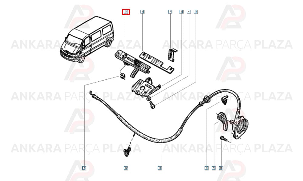 Motor Kaput Kilit Karşılığı Master 2