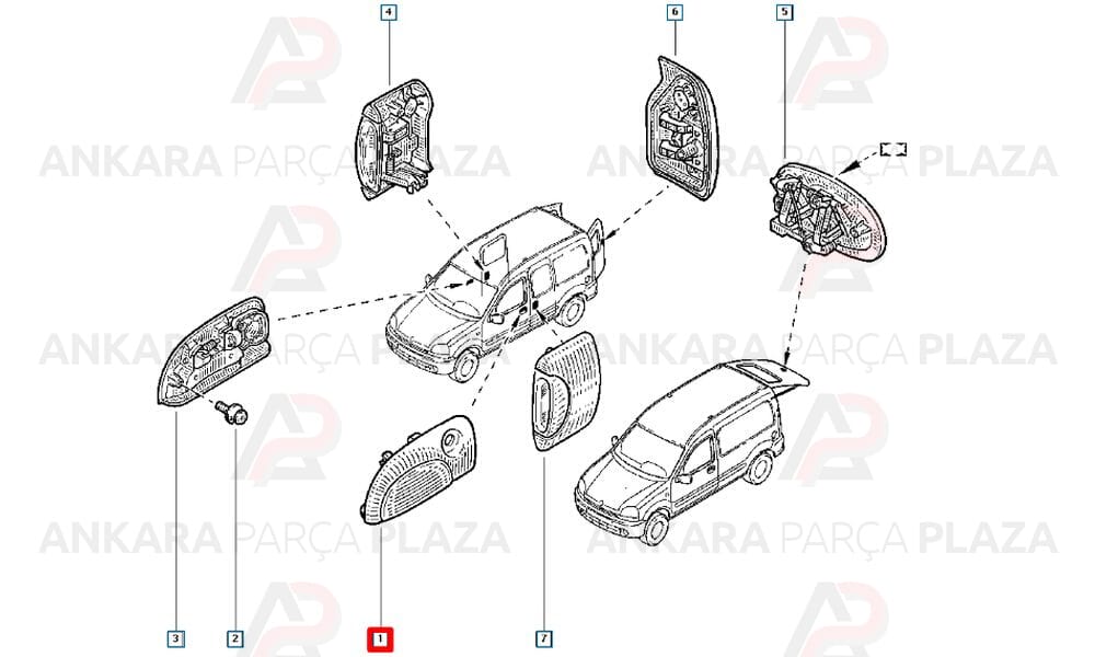 Kangoo 98 - 03 Ön Kapı Dış Açma Kolu Sol 7700354478