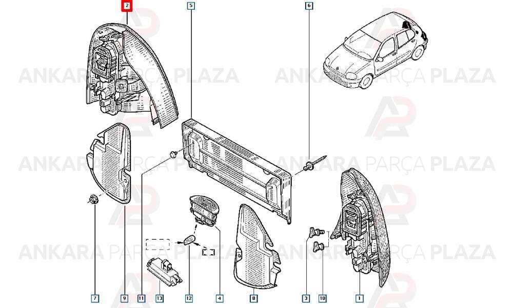 Clio Hb Stop Lambası Duysuz Sağ 1998 - 2001 Meydan