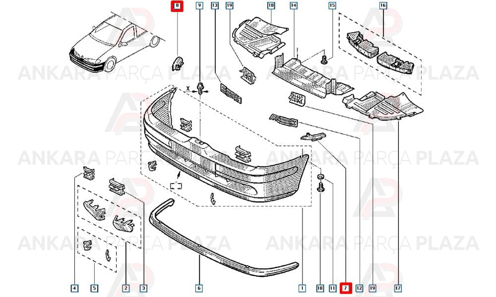 Megane Tampon Bağlantı Ayağı Ön Sol 1999 - 2000 Meydan