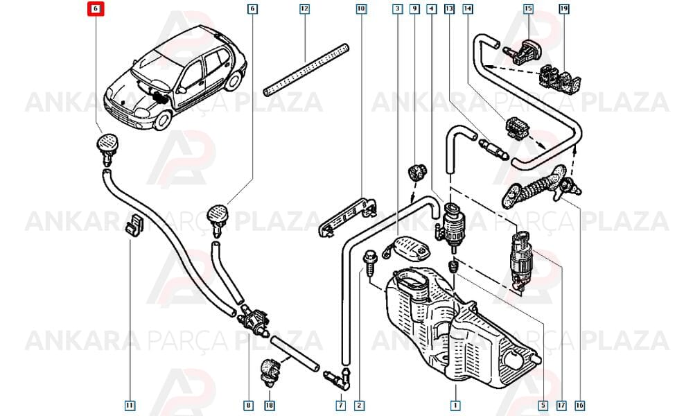 Clio Hb 98 - 01 Su Fiskiye Memesi 7700413545