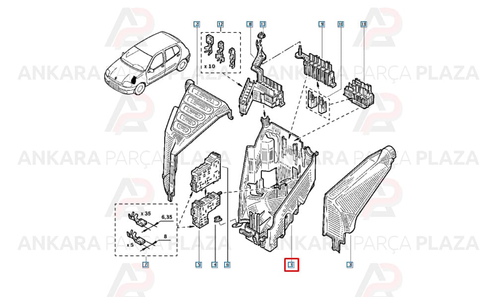 Role Sigorta Kutusu Kangoo Clio Alt 7700413605